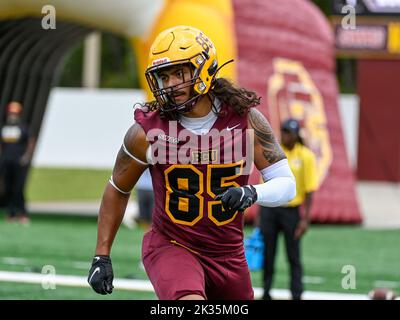 Daytona Beach, Floride, États-Unis. 24th septembre 2022. Bethune Cookman Wildcats Tight End Austin Yankowy (85) 1st demi NCAA jeu de football entre les Tigres d'État de Grambling et Bethune Cookman Wildcats au Daytona Stadium à Daytona Beach, FL. Roméo T Guzman/Cal Sport Media/Alamy Live News Banque D'Images