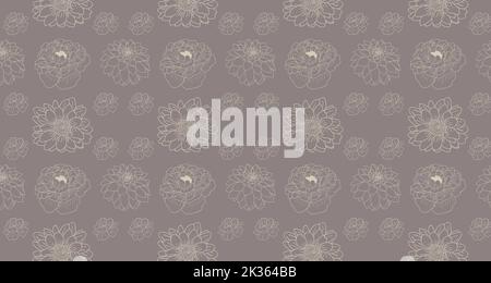 Un motif sans couture de fleurs blanches, grandes et petites Banque D'Images