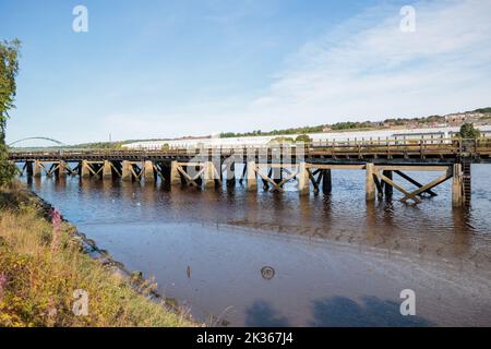 Blaydon Angleterre: 17th sept 2022: Vue de derwenthaugh staithes vue o nteh River Tyne Banque D'Images