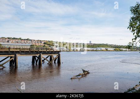 Blaydon Angleterre: 17th sept 2022: Vue de derwenthaugh staithes vue o nteh River Tyne Banque D'Images