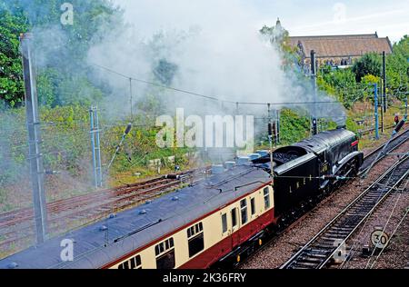 A4 Pacific no 4498 Sir Nigel Gresley à Holgate Sidings, York, Angleterre Banque D'Images