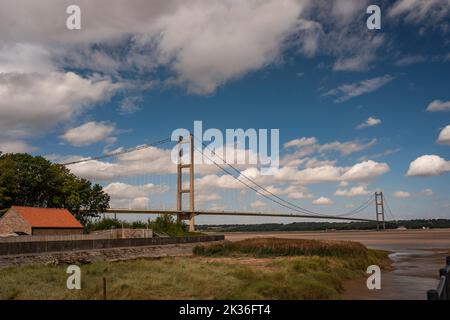 Le pont Humber vue de Barton upon Humber dans le nord du Lincolnshire, au Royaume-Uni Banque D'Images