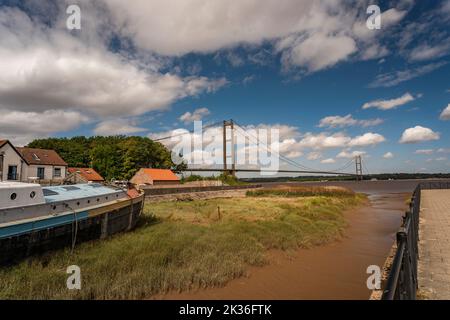 Le pont Humber vue de Barton upon Humber dans le nord du Lincolnshire, au Royaume-Uni Banque D'Images