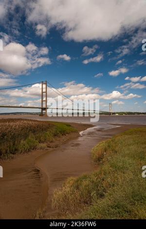 Le pont Humber vue de Barton upon Humber dans le nord du Lincolnshire, au Royaume-Uni Banque D'Images