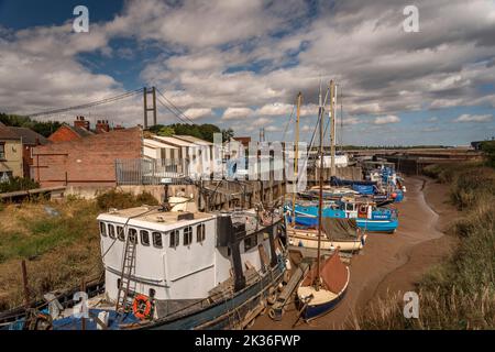 Une petite crique sur la rivière Humber à Barton upon Humber, Lincolnshire, Royaume-Uni Banque D'Images