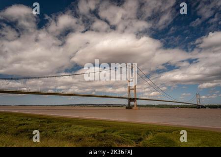 Le pont Humber vue de Barton upon Humber dans le nord du Lincolnshire, au Royaume-Uni Banque D'Images