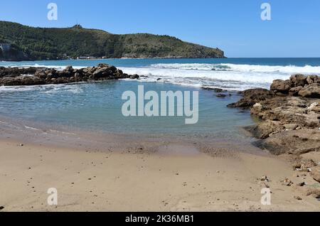 Palinuro - Promontorio di Capo Palinuro dalla spiaggia del Lido San Pietro Banque D'Images