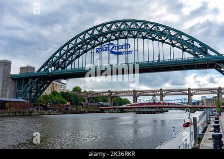 Le pont Tyne, Great North Run, Newcastle upon Tyne Banque D'Images