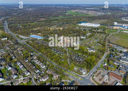 Vue aérienne, ZOOM Zoo Erlebniswelt, Bismarck, Gelsenkirchen, Ruhr, Rhénanie-du-Nord-Westphalie, Allemagne, DE, Europe, centre de loisirs, Loisirs Banque D'Images