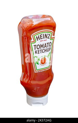 Huelva, Espagne - 25 septembre 2022: Heinz Tomato Ketchup est une marque de ketchup fabriquée par la société H. J. Heinz, une division de Kraft Heinz Banque D'Images