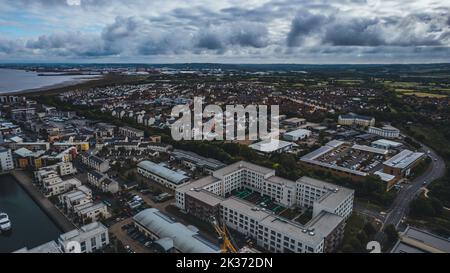 Vue aérienne de Portisead, Bristol Banque D'Images