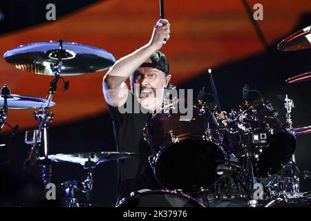 Lars Ulrich de Metallica se produit au Global Citizen Festival à Central Park à New York le samedi, 24 septembre 2022. Global Citizen Live est un événement mondial de 24 heures pour unir le monde, défendre la planète et vaincre la pauvreté. Photo de Lev Radin/UPI Banque D'Images