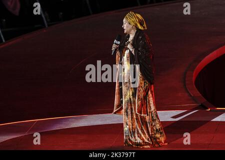 Amina Mohammed, Secrétaire générale adjointe des Nations Unies, s'exprime samedi au Festival mondial des citoyens de Central Park à New York, à 24 septembre 2022. Global Citizen Live est un événement mondial de 24 heures pour unir le monde, défendre la planète et vaincre la pauvreté. Photo de Lev Radin/UPI Banque D'Images