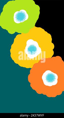 Papier peint avec peinture florale, aquarelle contemporaine moderne dessin à la mode, superbes fleurs colorées Banque D'Images