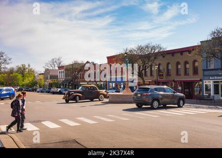 Geneseo, NY, Etats-Unis - 7 mai 2022: Geneseo est une ville de la région des lacs Finger de New York et abrite l'Université d'Etat de New York à Geneso. Banque D'Images