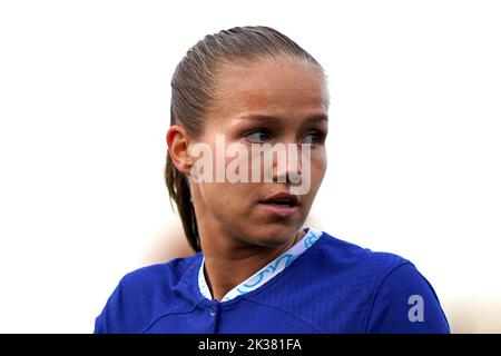 Guro Reiten de Chelsea pendant le match de la Barclays Women's Super League au stade Kingsmeadow, Londres. Date de la photo: Dimanche 25 septembre 2022. Banque D'Images