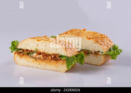 sandwich sur fond blanc Banque D'Images