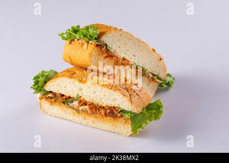 sandwich sur fond blanc Banque D'Images