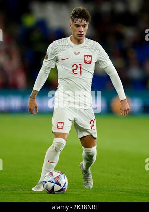 Nicola Zalewski, en Pologne, en action lors du match de l’UEFA Nations League Group A au Cardiff City Stadium, au pays de Galles. Date de la photo: Dimanche 25 septembre 2022. Banque D'Images