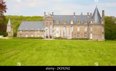 Une vue sur le magnifique Château de Canisy dans la campagne normande, Canisy, Manche, Normandie, France, Europe Banque D'Images