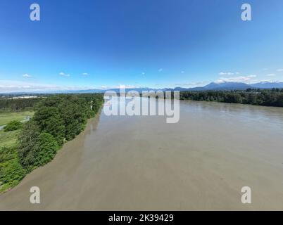 Vue sur le fleuve Fraser. Vancouver, C.-B. Banque D'Images