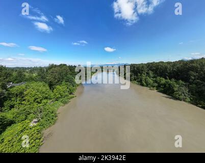 Vue sur le fleuve Fraser. Vancouver, C.-B. Banque D'Images