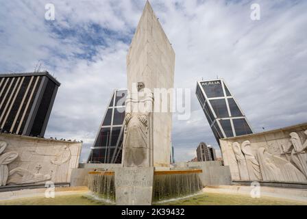 Madrid, Espagne, septembre 2022. Monument à José Calvo Sotelo sur la place Castilla dans le centre-ville Banque D'Images