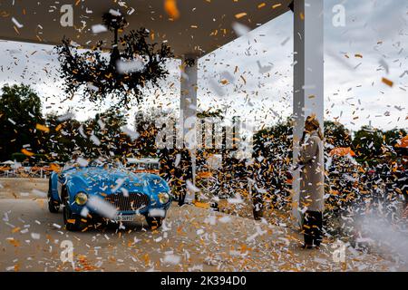 Talbot-Lago T26 GS Barchetta devise lors de l'édition 6th de Chantilly Arts & Elegance - Richard mille au domaine du Château de Chantilly, de 24 septembre au 25, 2025, à Chantilly, France - photo Julien Delfosse / DPPI Banque D'Images