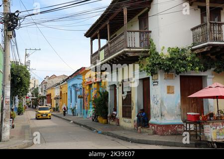 Barrio Getsemani à Cartagena en Colombie Banque D'Images