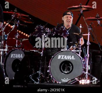 24 septembre 2022, New York, New York, Etats-Unis: Le batteur LARS ULRICH de METALLICA se produit lors du Festival mondial des citoyens de 2022 sur la Grande pelouse de Central Park. (Credit image: © Nancy Kaszerman/ZUMA Press Wire) Banque D'Images