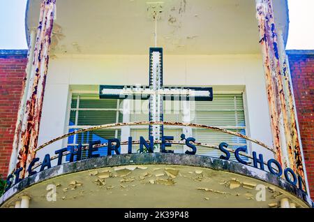 L’école Sainte-Catherine est en photo, le 24 septembre 2022, à Mobile, en Alabama. L'école catholique a été fondée en 1949 par la paroisse Sainte-Catherine de Sienne. Banque D'Images