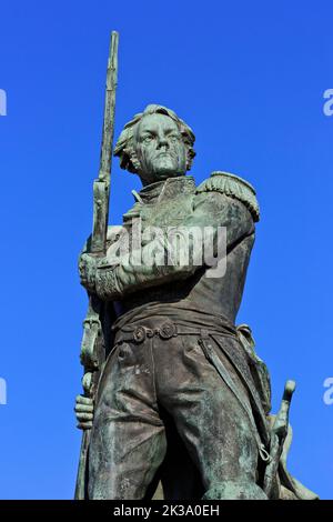 Statue de Michel Ney (1769-1815), 1st duc d'Elchingen, 1st prince de la Moskva et maréchal de l'Empire à Metz (Moselle), France Banque D'Images