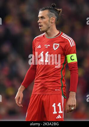 Gareth Bale du pays de Galles lors du match de l'UEFA Nations League Group A4 entre le pays de Galles et la Pologne au Cardiff City Stadium, Cardiff, Royaume-Uni, 25th septembre 2022 (photo de Mike Jones/News Images) Banque D'Images