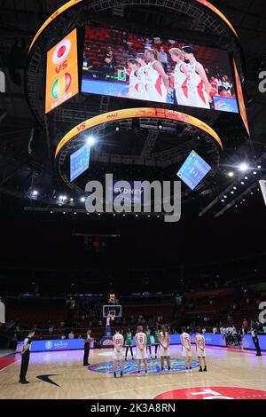 Sydney, Australie. 22nd septembre 2022. L'équipe japonaise avant le match de la coupe du monde de basket-ball 2022 de la FIBA pour femmes du groupe B entre le Japon 89-56 Mail au Superdome de Sydney à Sydney, Australie, 22 septembre 2022. Credit: Yoshio Kato/AFLO/Alay Live News Banque D'Images