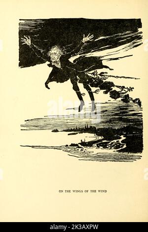 Sur les ailes du vent illustré par Arthur Rackham du livre ' A Christmas carol ' de Charles Dickens, Date de publication 1915 Editeur Londres : William Heinemann ; Philadelphie : J.B. Lippincott Co Banque D'Images