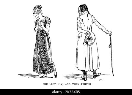 Elle l'a laissé, et ils parted illustré par Arthur Rackham du livre ' A Christmas carol ' de Charles Dickens, Date de publication 1915 Editeur Londres : William Heinemann ; Philadelphie : J.B. Lippincott Co Banque D'Images