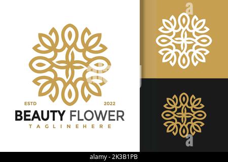 Un motif de Beauty Lotus Flower élégant modèle de logo moderne Illustration de Vecteur