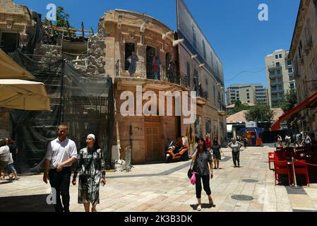 Ben Yehuda rue piétonne dans le centre-ville de Jérusalem, Israël. Banque D'Images