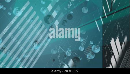 Image du traitement des données sur les bitcoins Banque D'Images