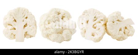 Le chou-fleur isolé sur fond blanc, chemin de détourage, pleine profondeur de champ Banque D'Images