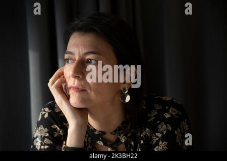 L'auteur argentin Samanta Schweblin a été photographié à la Foire du livre de Göteborg, en Suède, au 23 septembre 2022. Photo: Fredrik Sandberg / TT / code 10080 Banque D'Images