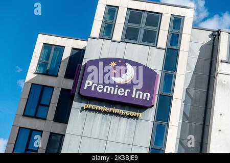 Premiere Inn,Hôtel,panneau,New Dover Road,Canterbury,Kent,Angleterre Banque D'Images
