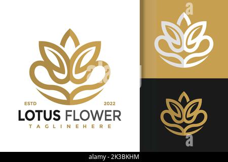 Un motif de Lotus Flower élégant modèle de logo moderne Illustration de Vecteur