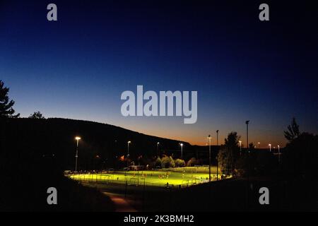 Oslo 20220920.Frogner Sports Park Kloefta. Illustration, électricité, sports, installations sportives. Un certain nombre d'acteurs du sport et du bénévolat ont récemment indiqué clairement qu'ils n'avaient pas l'argent disponible pour payer les factures d'électricité. Elle est, entre autres choses, liée au fait que la subvention de l'électricité des autorités est versée après que les factures aient diminué. Photo: Javad Parsa / NTB Banque D'Images