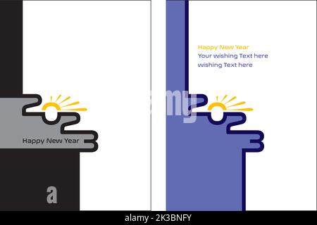 2023 logo du nouvel an. modèle de conception à 2023 numéros. Collection de 2023 symboles bonne année. Illustration vectorielle avec nouveau soleil levant Illustration de Vecteur