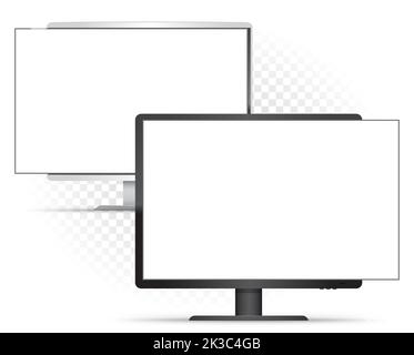 moniteurs noir et blanc avec modèle d'écran blanc Illustration de Vecteur