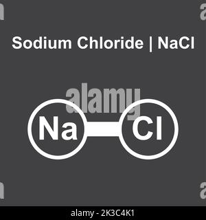 Modèle moléculaire de la molécule de chlorure de sodium (NaCl). Illustration vectorielle. Illustration de Vecteur