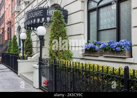 Washington Square Hotel au printemps à Greenwich Village à Lower Manhattan, New York. Banque D'Images