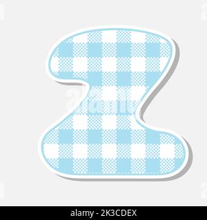 Police textile patchwork dessinée à la main. Jolie police textile pour un motif scrapbook ou collage. Lettre patchwork à l'alphabet pour votre décoration avec motif vicy. Illustration de Vecteur