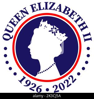 Queen Elizabeth II Emblem SVG PNG PDF - Eemembrance Emblem - Anglais Queen Merchandise - Queen Clipart pour Cricut Vinyl Silhouette Banque D'Images